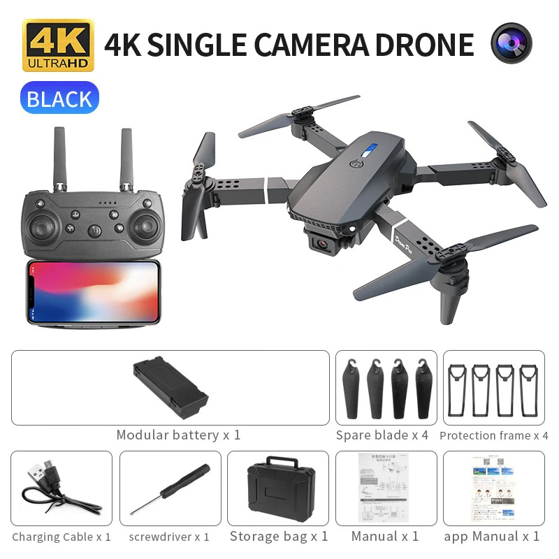 E88 ProИнтеллектуальный складн – обзор и цена Drone Camera 4K