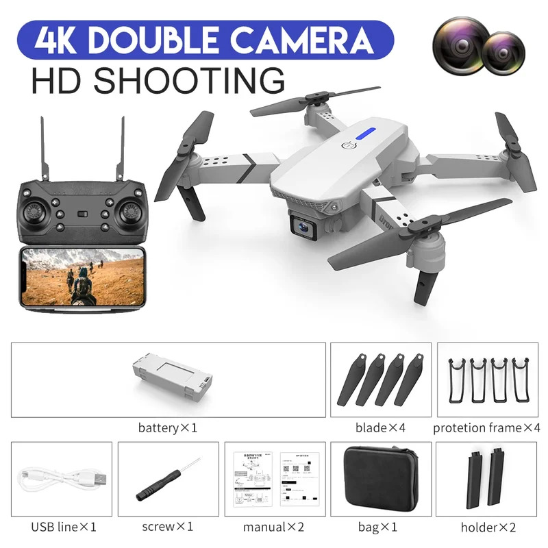 E88 ProИнтеллектуальный складн – обзор и цена Drone Camera 4K